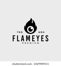 FLAME EYES FIRE HIPSTER VINTAGE LOGO VECTOR ICON ILLUSTRATION