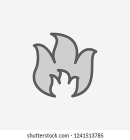 flame field outline icon. Element of 2 color simple icon. Thin line icon for website design and development, app development. Premium icon