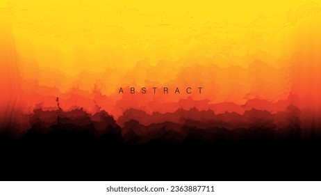 Flame and fire. Abstract background with vibrant orange gradient pattern and black color for creative graphic design. Vector illustration.