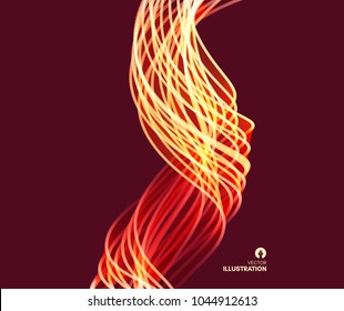 Flame fire background for design and presentation. Vector illustration with motion effect.