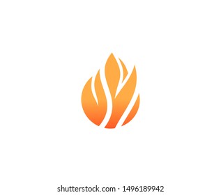 Flame fire ball logo vector 