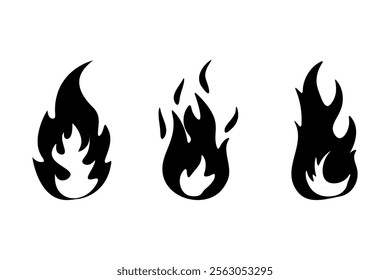 Flame Fire Blaze Icon Silhouette Design