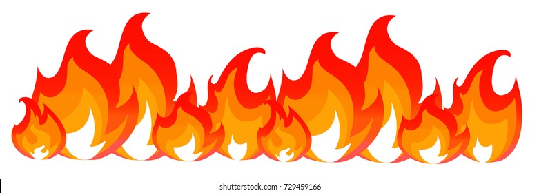 Flame, fire, bonfire, cartoon vector