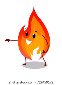 Flame, fire, bonfire, cartoon vector