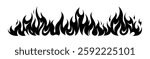 Flame fire border frame silhouette template set vector illustration clipart