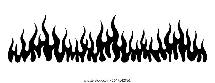 Flame fire border frame silhouette template vector illustration clipart