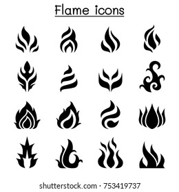 flame, fire, burn icon set 