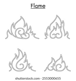 Flame, fire, burn Vector illustration