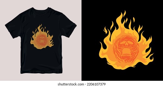 flame fire burning man t-shirt stylish and clothing printable trendy tshirt design. print, industrial products. global swatch