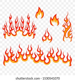 Flame fire cartoon set icon vector illustration