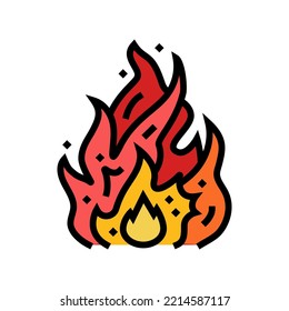 flame fire color icon vector. flame fire sign. isolated symbol illustration