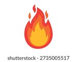 Flame of fire in the colors of red, orange, and yellow