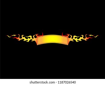 Flame fire emty banner icon vector isolated