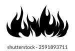 Flame fire fireball silhouette grunge tattoo design illustration clipart