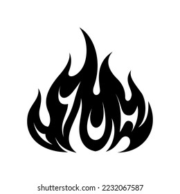 Flame fire fireball silhouette grunge tattoo design illustration clipart