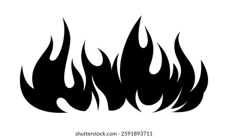 Flame fire fireball silhouette grunge tattoo design illustration clipart