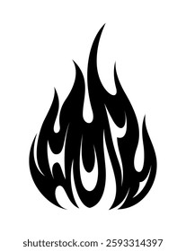 Flame fire fireball silhouette grunge tattoo design illustration clipart