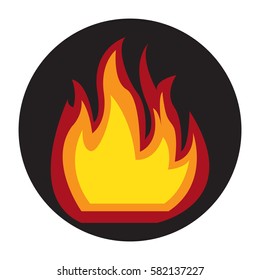 flame fire flat color icon