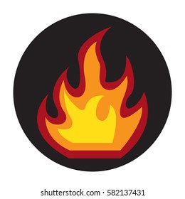 flame fire flat color icon