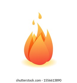 Flame, fire gradient isolated illustration. Campfire icon vector. Concept art.