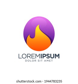 Flame Fire Gradient Logo Design