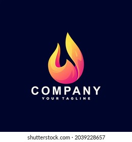 flame fire gradient logo design