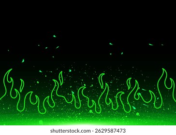 Chama fogo Grafite Fundo em estilo neon. Gráfico de chama vetorial com manchas de pintura por pulverização