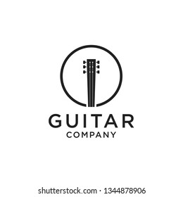 Flame Fire Guitar Music Logo Design