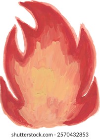 flame fire hot burning hand drawn watercolour illustration
