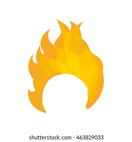 Flame fire hot curve icon. Isolated and flat illustration. Vector graphic