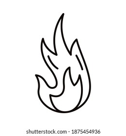 flame fire hot line style vector illustration design