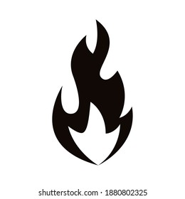 flame fire hot silhouette style icon vector illustration design