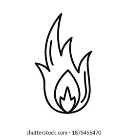 flame fire hot style line vector illustration design