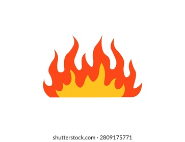 Flame fire hot vector icon logo. Flame symbol illustration simple background burn shape fireball