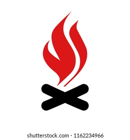 Flame or Fire Icon. EPS 8 vector graphic, isolated on white background.
