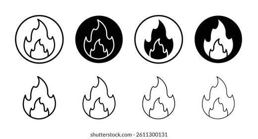 Flame fire icon Flat illustration sign