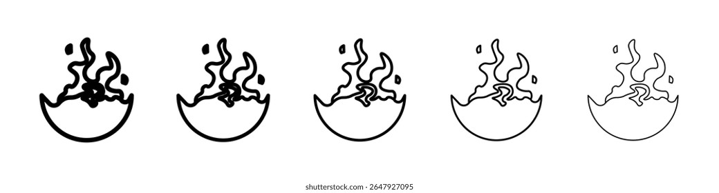 Flame fire icon isolated vector on white background set