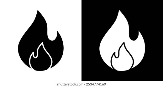 Flame fire icon linear logo isolated