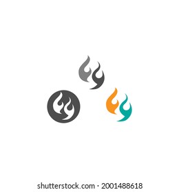 Llama, icono de fuego diseño de logotipo ilustración de vector