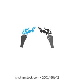Flame, fire icon logo design vector template illustration