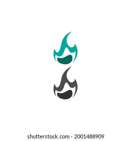 Flame, fire icon logo design vector template illustration