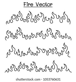 Flame & Fire icon set in thin line style