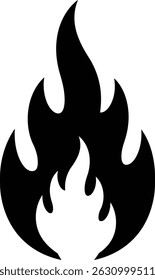 Flame Fire Icon Silhouette Vector