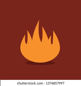 Flame, fire icon vector