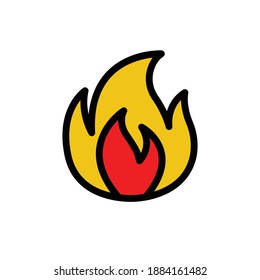 flame, fire line icon, vector illustration