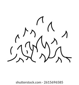 flame fire line icon vector. flame fire sign. isolated symbol illustration