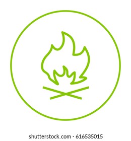 flame fire line vector icon