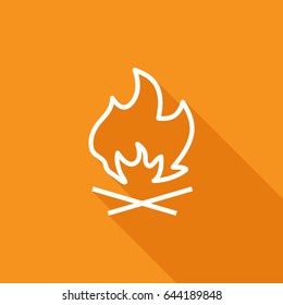 flame fire line vector icon