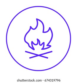 flame fire line vector icon