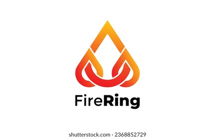 Flame or fire logo connection group with minimalist style for business company